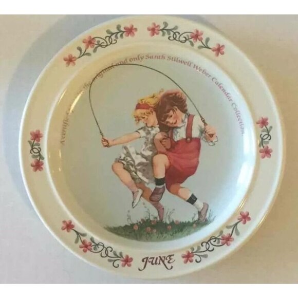 Newell Pottery Co Sarah Weber Calendar Numbered Collector Plate JUNE‎ 1984 Sepco - Picture 2 of 12